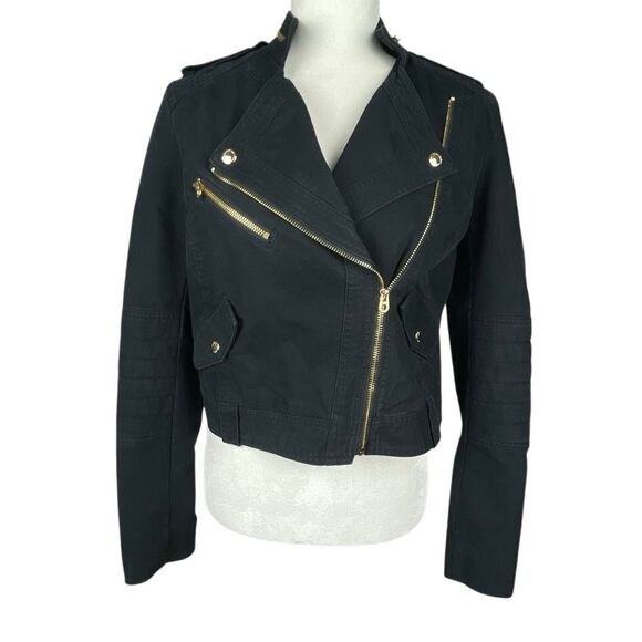 Juicy Couture Cotton Moto Jacket Black M - Picture 1 of 11